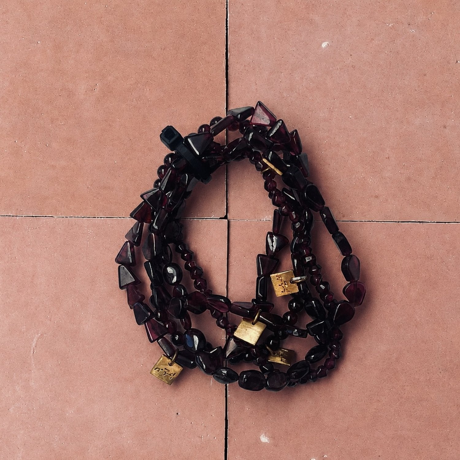 Stone Bracelets Set of 5 - Mahogany