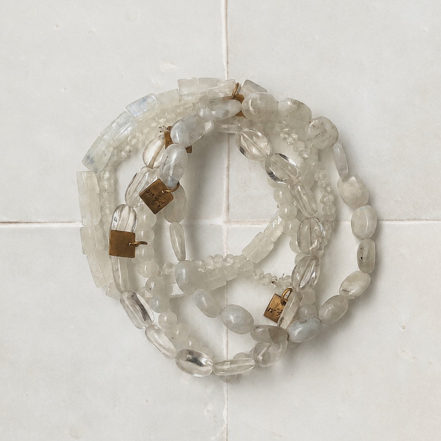 Stone Bracelets Set of 5 - White
