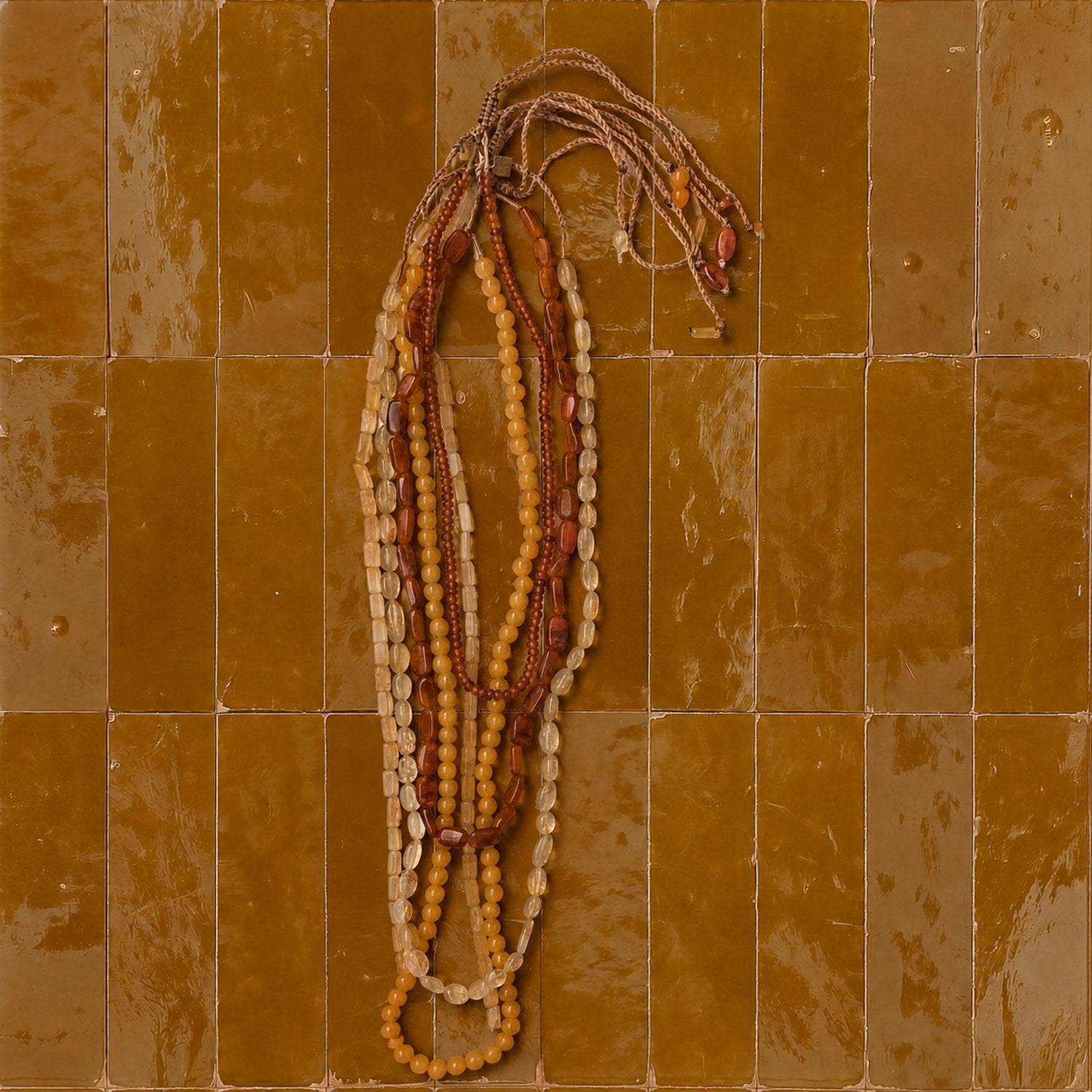Stone Necklaces Set of 5 - Amber