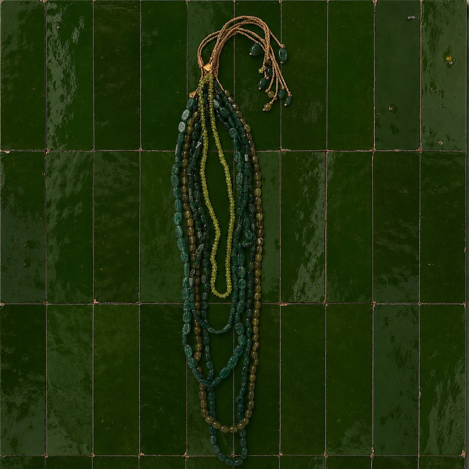 Stone Necklaces Set of 5 - Green