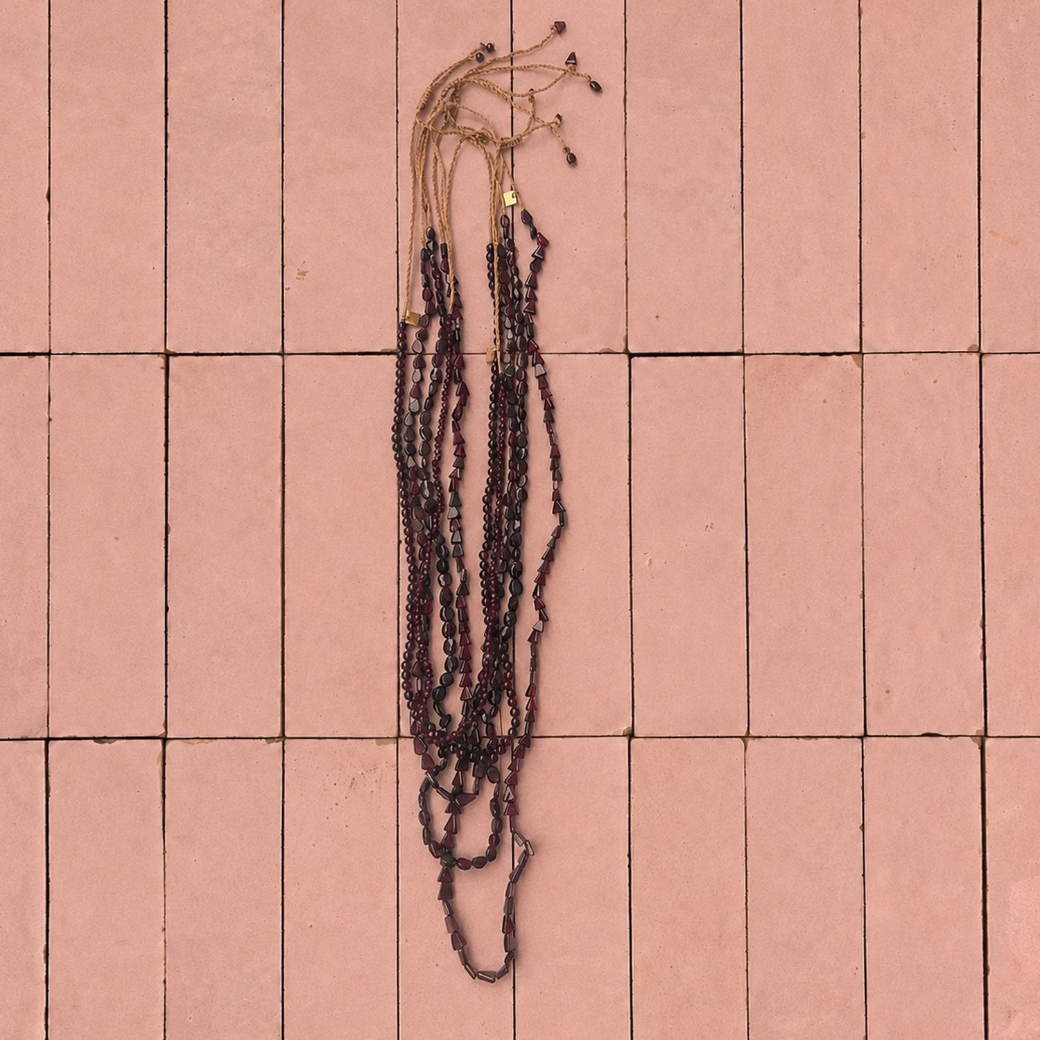 Stone Necklaces Set of 5 - Mahogany