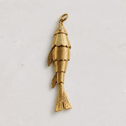 Wave Fish Pendant - Brass