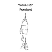 Wave Fish Pendant - Brass
