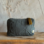 Akira Toiletry Bag - OQ Origami Quilt - S021 Dark Grey - Medium