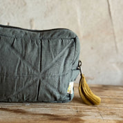 Akira Toiletry Bag - OQ Origami Quilt - S021 Dark Grey - Medium