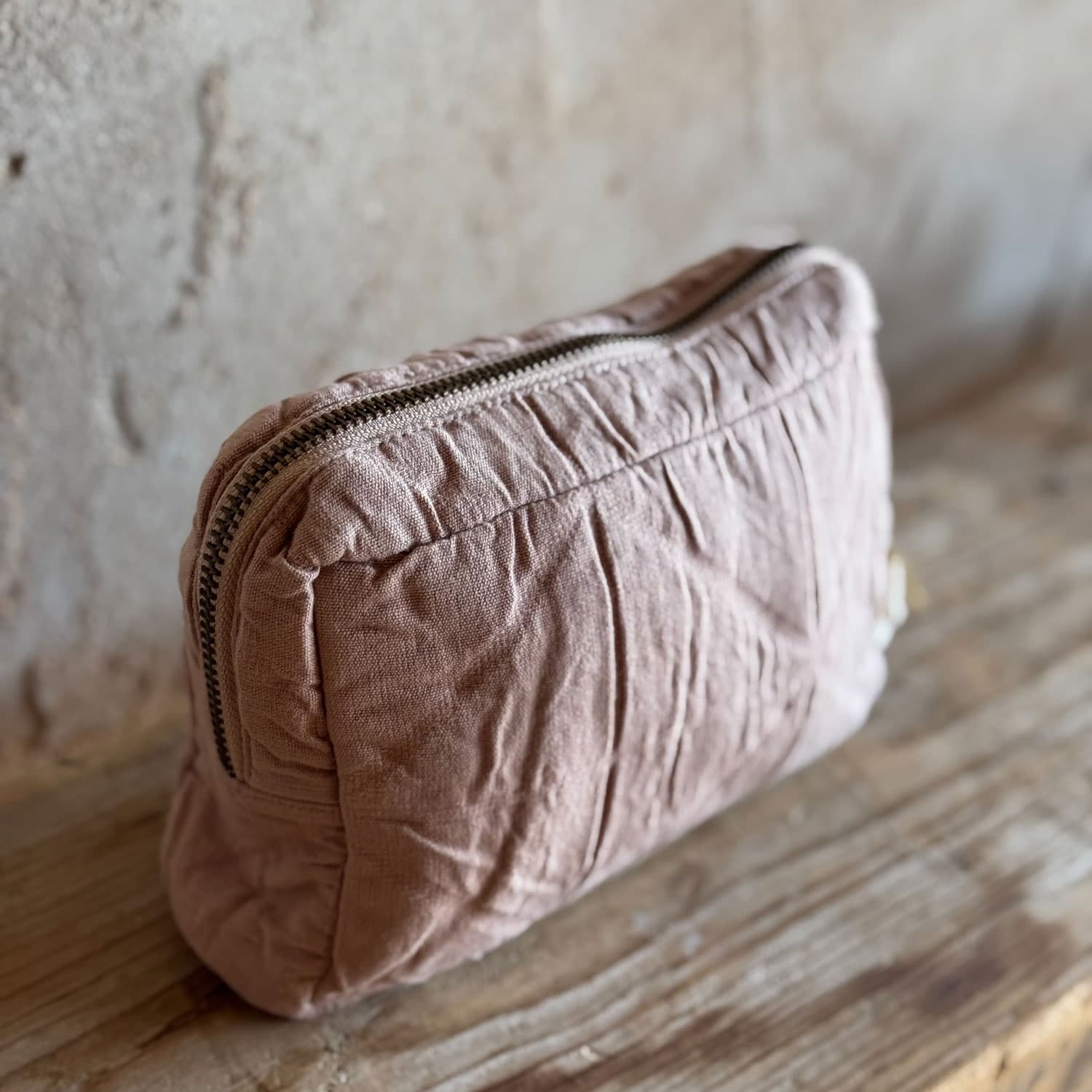 Akira Toiletry Bag - OQ Origami Quilt - S054 Nude Brown