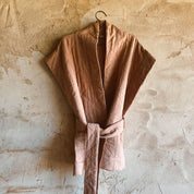 Akira Vest - Women  - OQ Origami Quilt - S054 Nude Brown