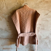 Akira Vest - Women  - OQ Origami Quilt - S054 Nude Brown