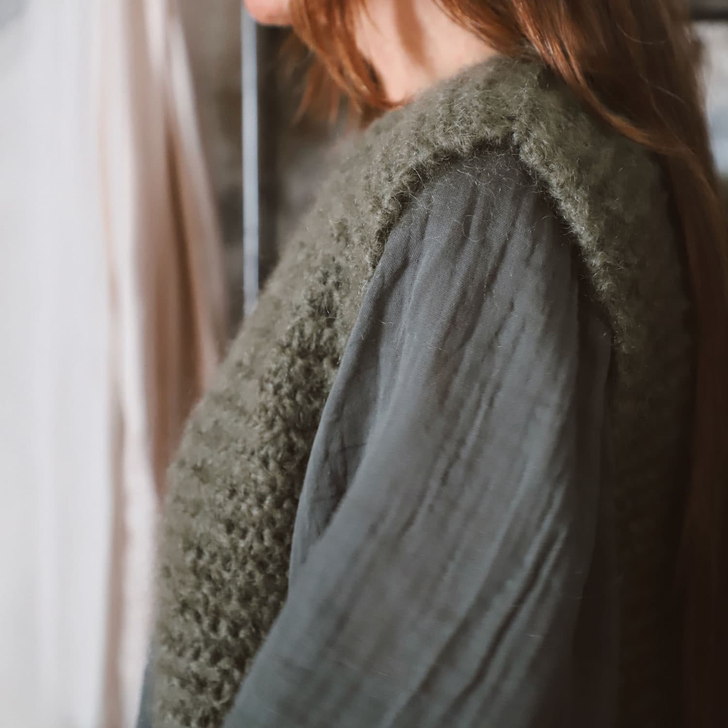 Andrea Gilet - Women - MO Mohair - S005 Khaki - n°74 E - Shop - 7400000137024