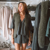 Andrea Gilet - Women - MO Mohair - S005 Khaki - n°74 E - Shop - 7400000137024