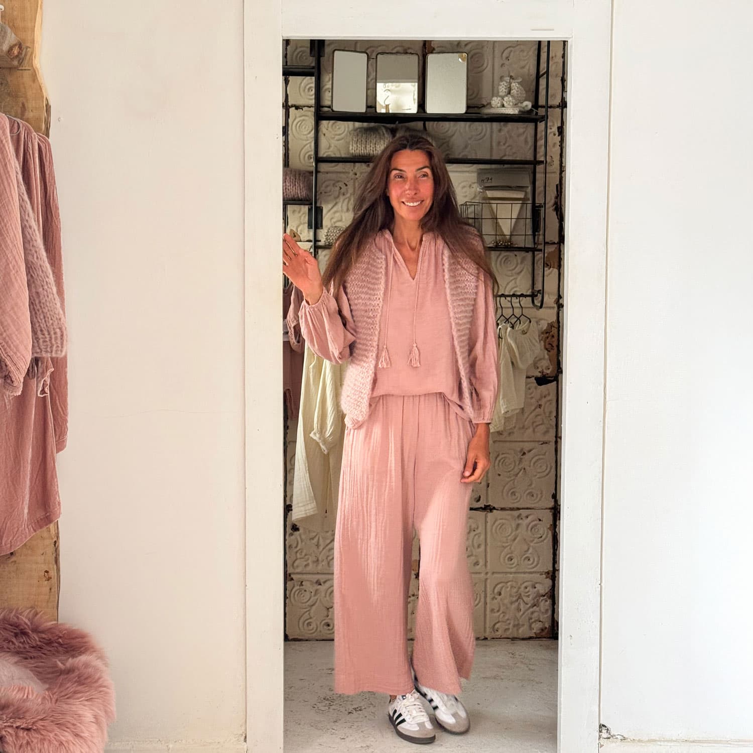 Andrea Gilet - Women - MO Mohair - S007 Dusty Pink - n°74 E - Shop - 7400000137021