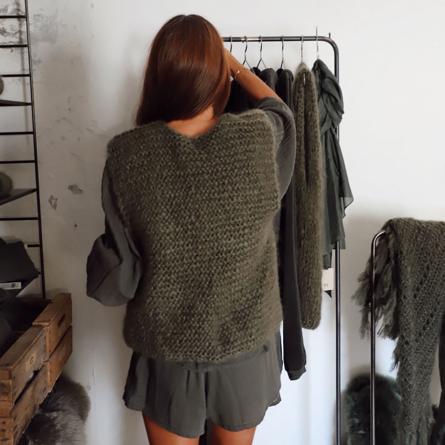 Andrea Gilet - Women - MO Mohair - S005 Khaki