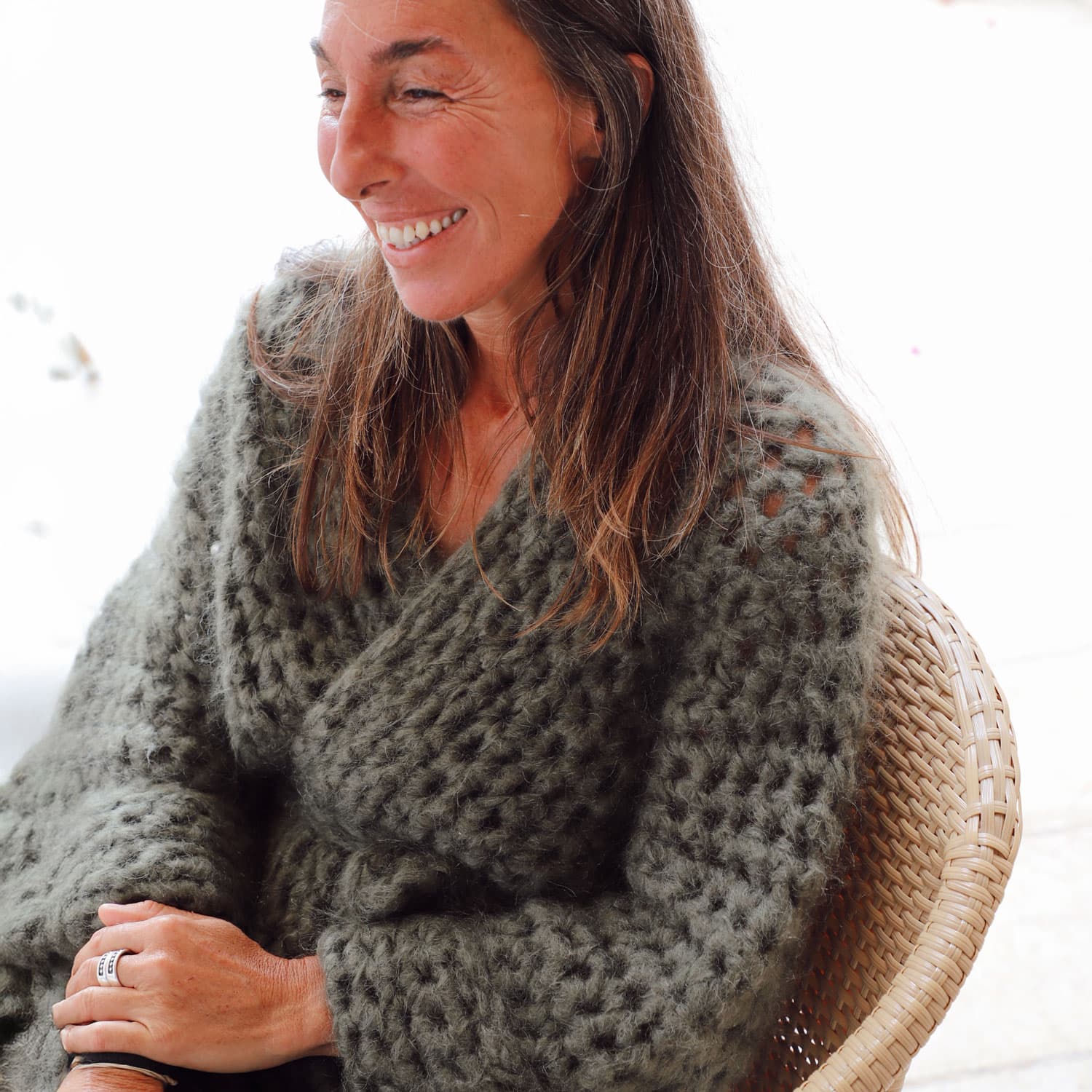 Atelier Crochet Kimono - Women - MO Mohair - S005 Khaki - n°74 E - Shop - 7400000136282