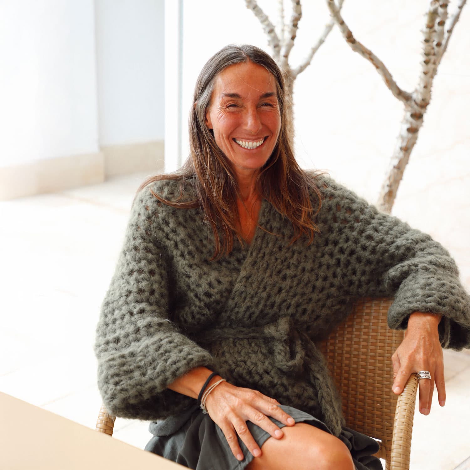 Atelier Crochet Kimono - Women - MO Mohair - S005 Khaki - n°74 E - Shop - 7400000136282