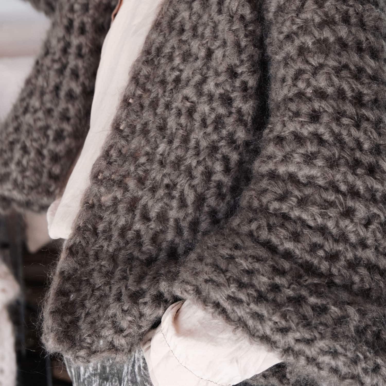 Atelier Crochet Kimono - Women - MO Mohair - S045 Stone Grey - n°74 E - Shop - 7400000133815