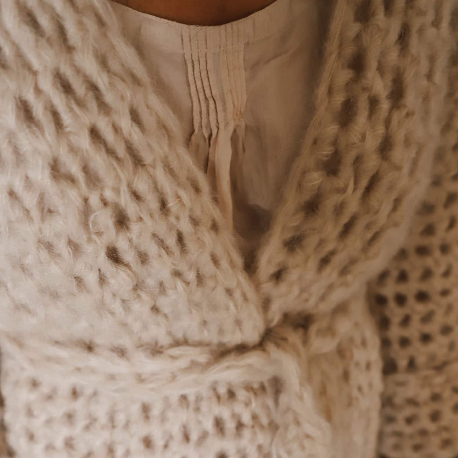 Atelier Crochet Kimono - Women - MO Mohair - S018 Powder