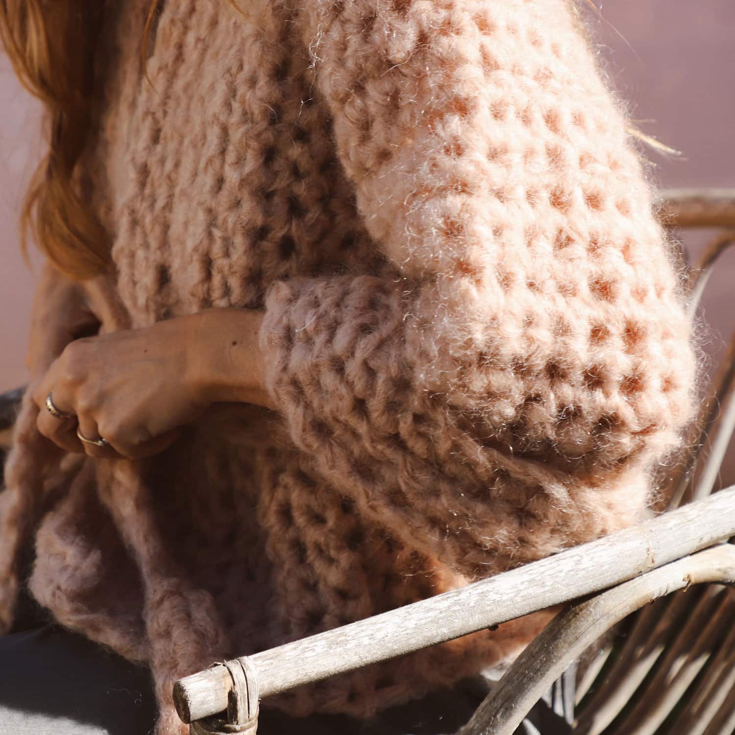 Atelier Crochet Kimono - Women - MO Mohair - S054 Nude Brown