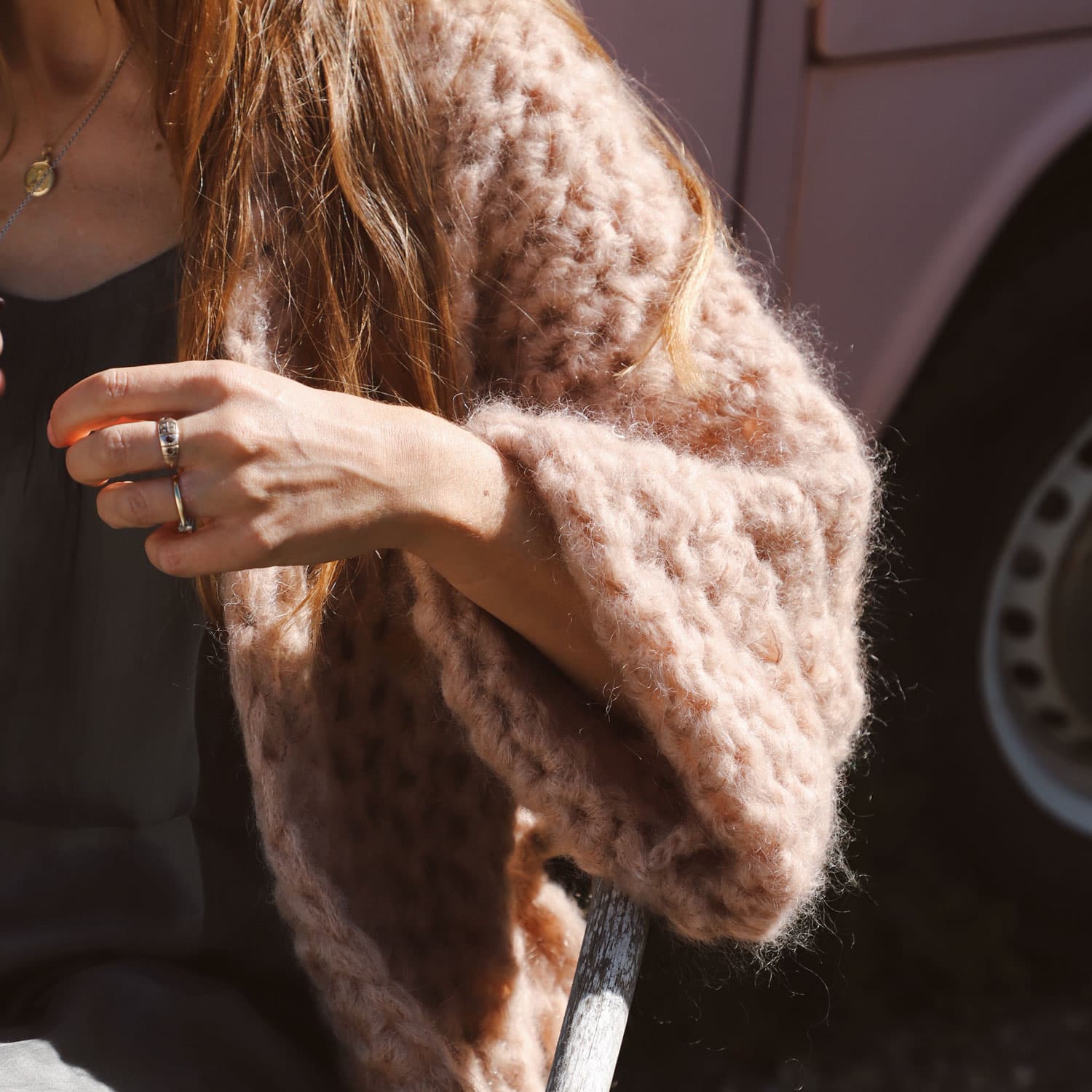 Atelier Crochet Kimono - Women - MO Mohair - S054 Nude Brown