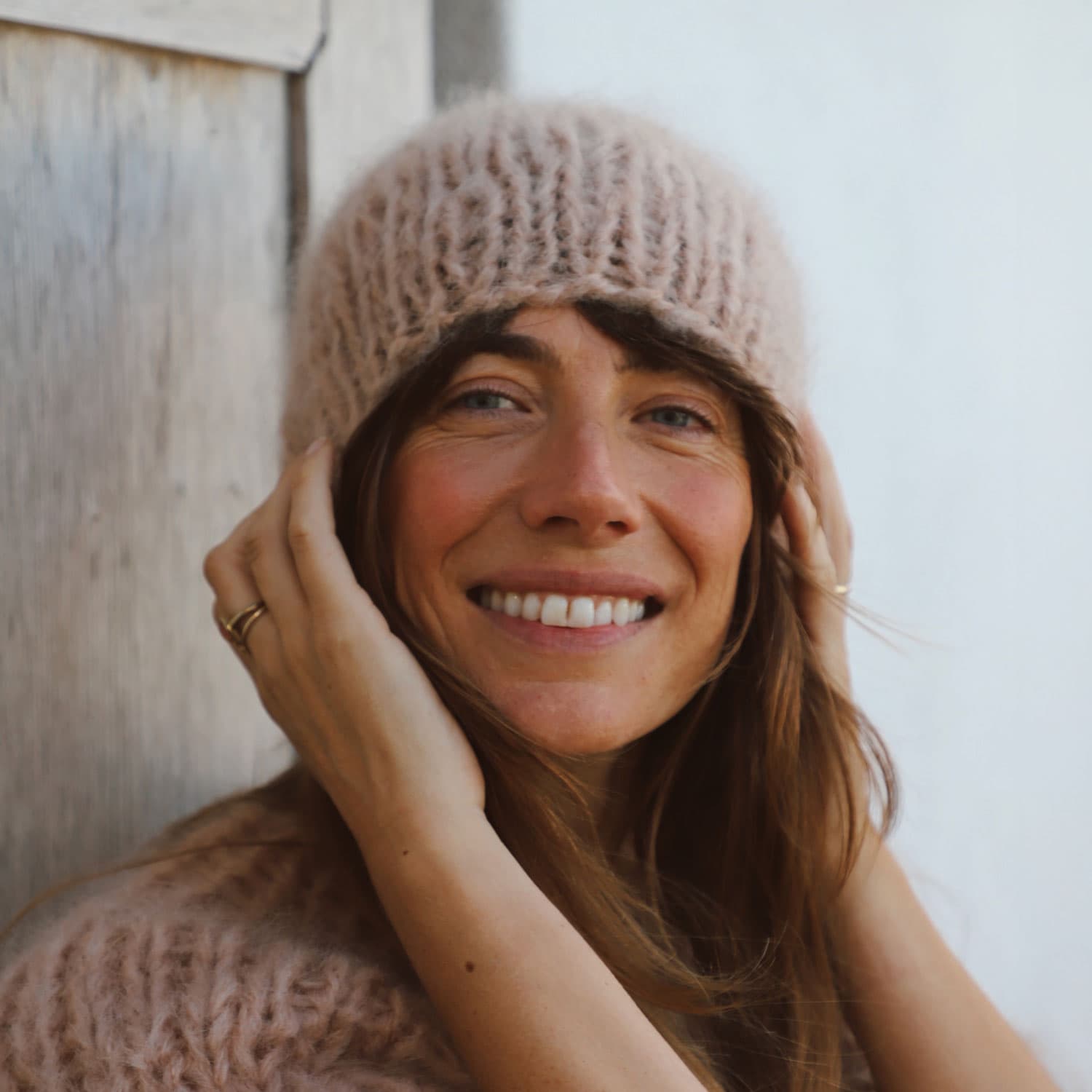 Atelier Pompom Beanie - Women - MO Mohair - S054 Nude Brown - n°74 E - Shop - 7400000137557