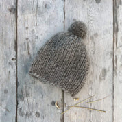 Atelier Pompom Beanie  - Women - MO Mohair - S045 Stone Grey