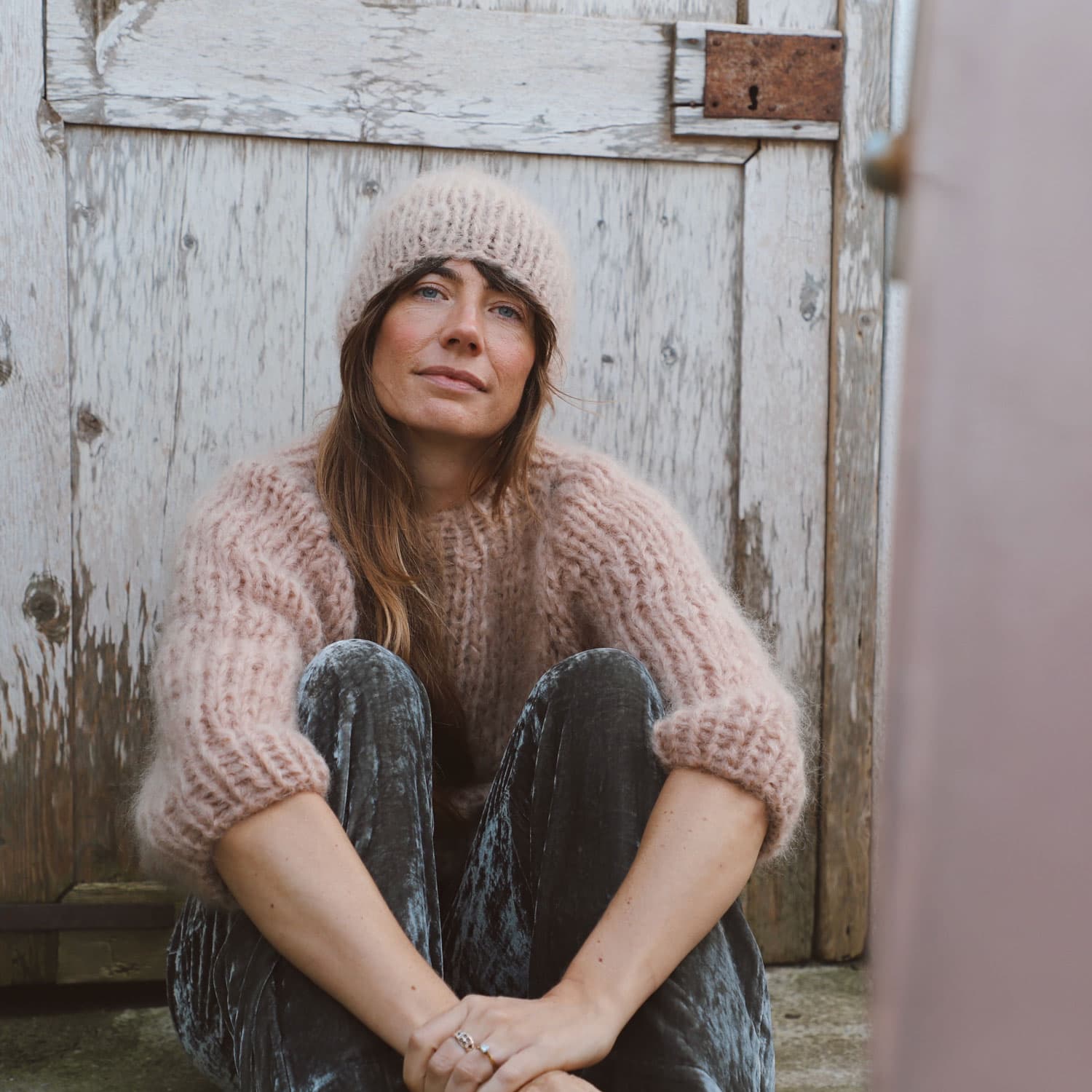 Atelier Pompom Beanie  - Women - MO Mohair - S054 Nude Brown