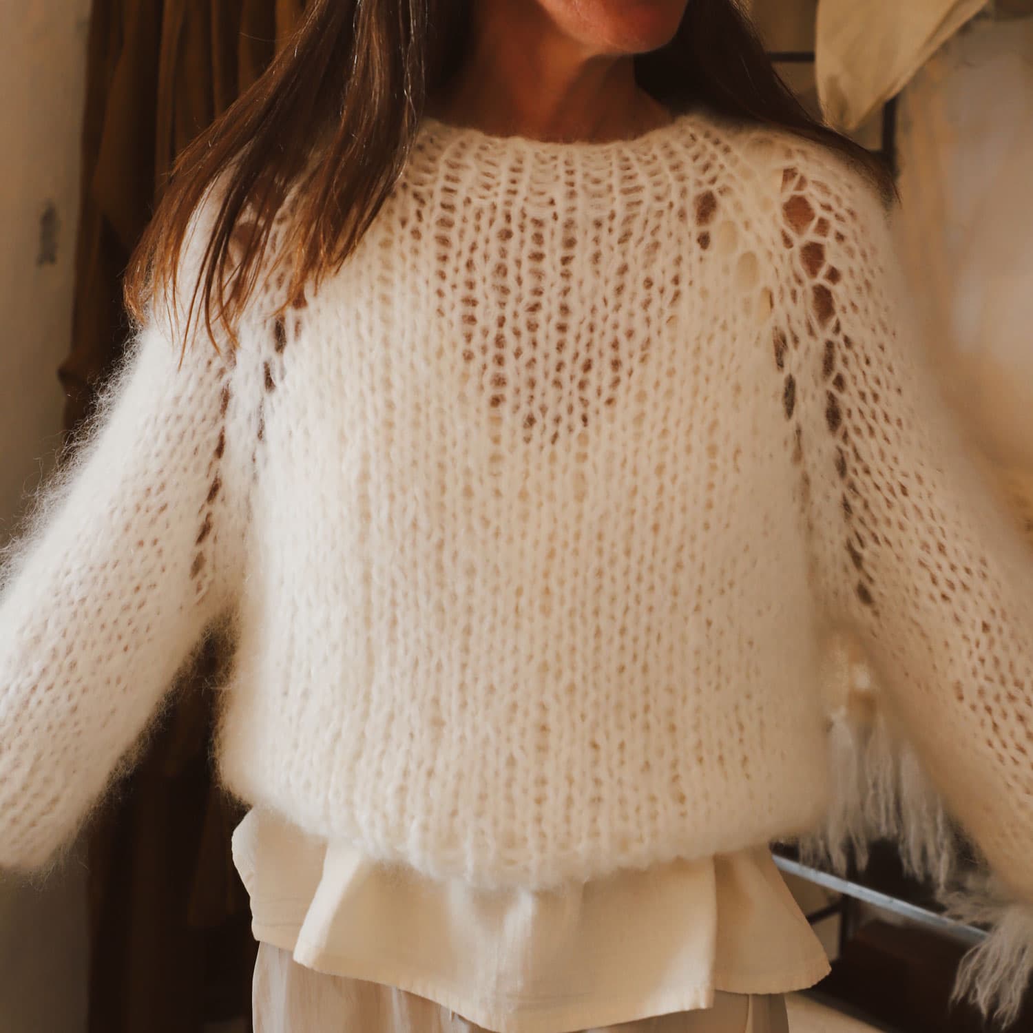 Atelier Sweater - Women - MO Mohair - S000 Natural - n°74 E - Shop - 7400000135054