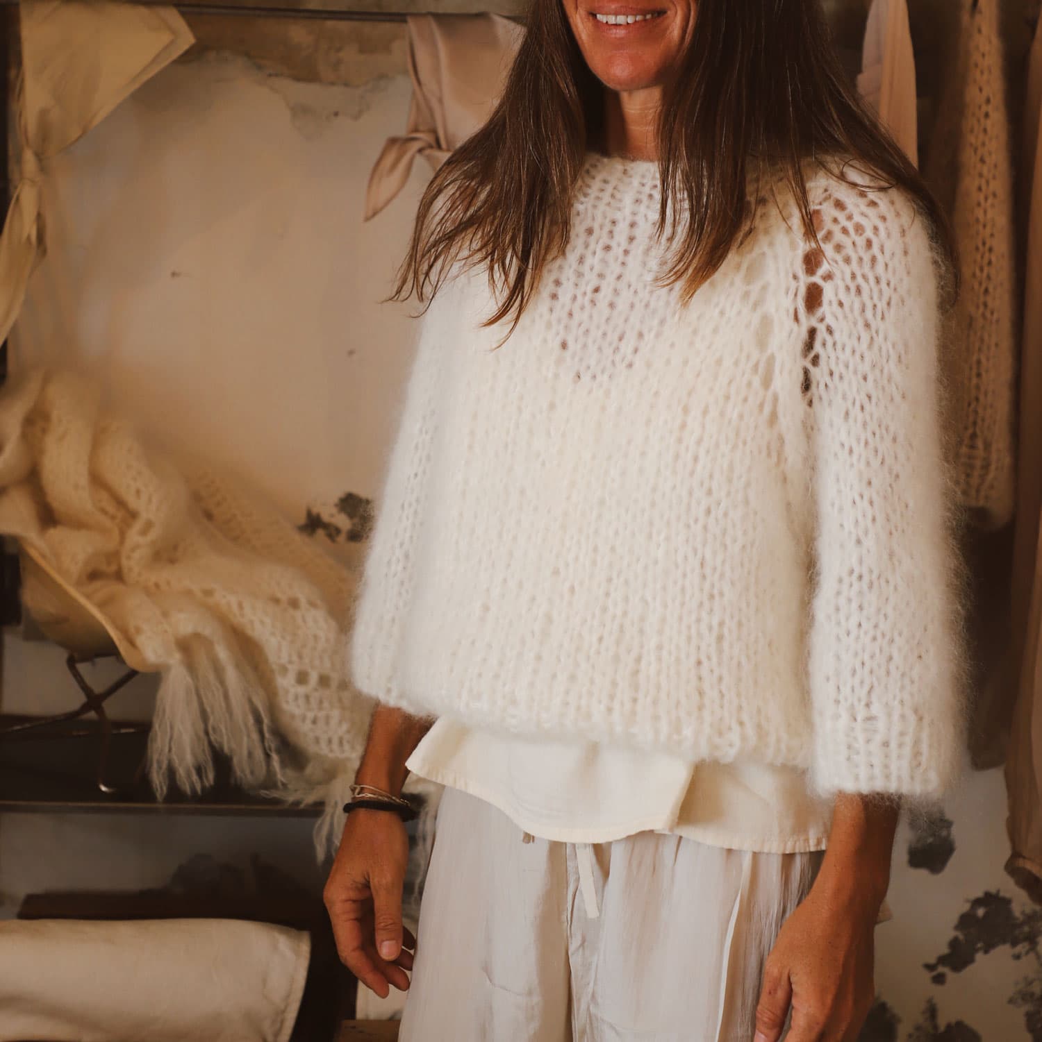 Atelier Sweater - Women - MO Mohair - S000 Natural - n°74 E - Shop - 7400000135054