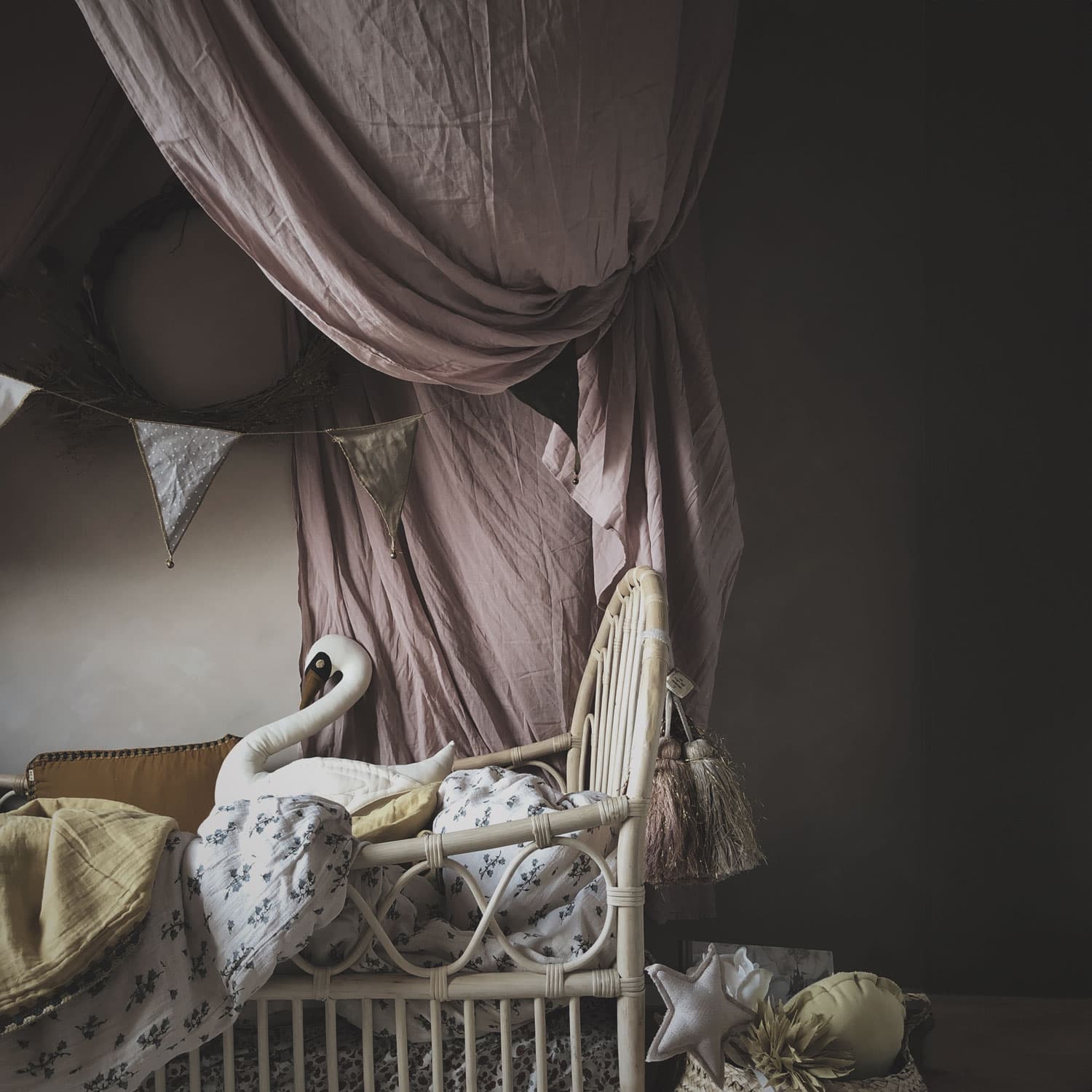 Bed Drape Single - SS Simple Saloo - S007 Dusty Pink - n°74 E - Shop - 7400000101487