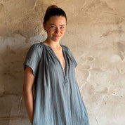 Carla Short Dress - Women - DS Double Saloo - S032 Ice Blue - n°74 E - Shop - 7400000136978