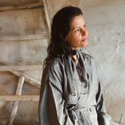 Carmel Scarf - Women - HS Habotai Silk 40 - S045 Stone Grey