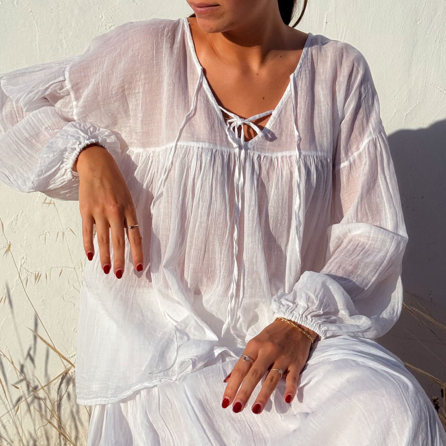 Cassandra Shirt - Women - CV Cotton Voile - S001 White - n°74 E - Shop - 7400000137429