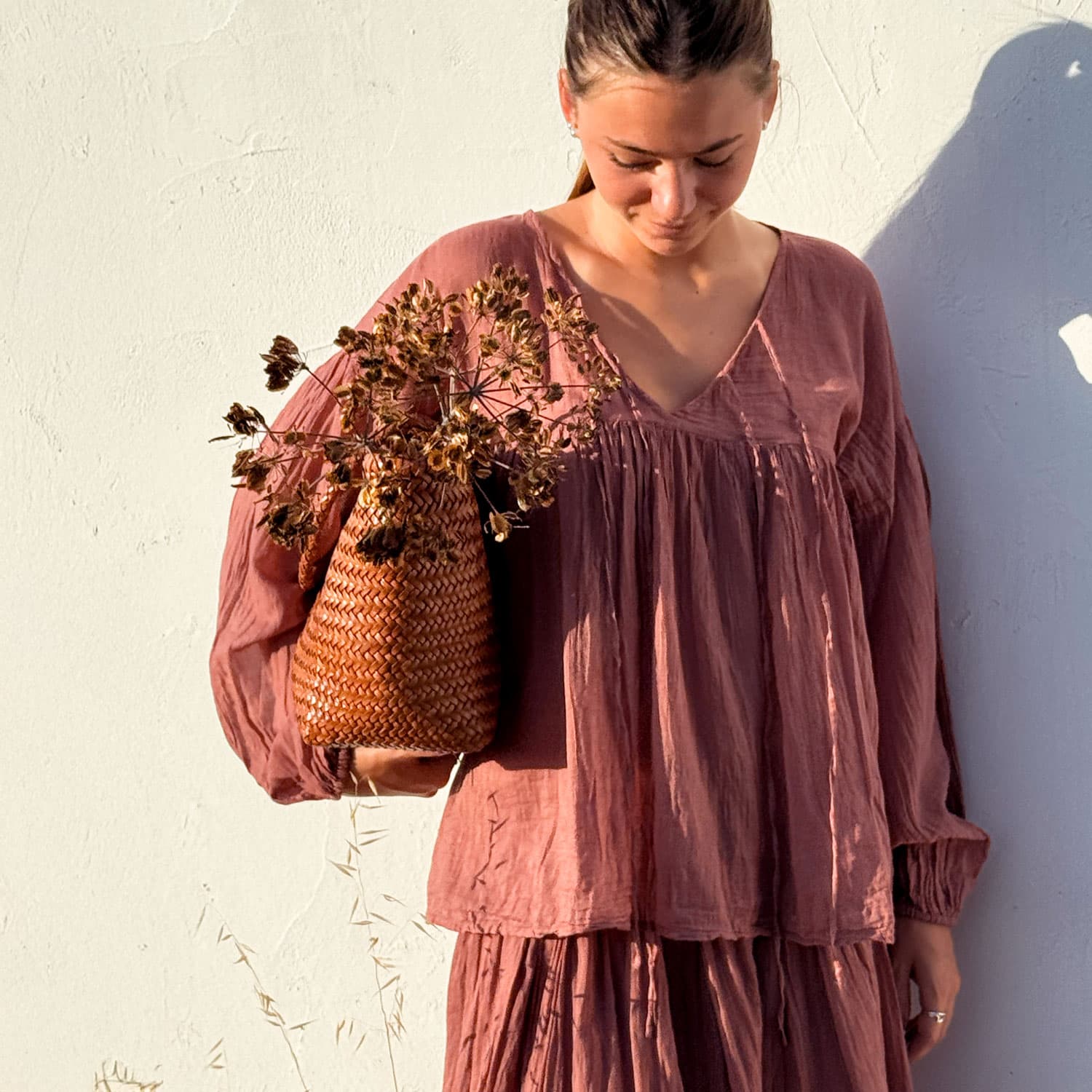 Cassandra Shirt - Women - CV Cotton Voile - S042 Baobab Rose - n°74 E - Shop - 7400000137431