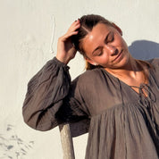 Cassandra Shirt - Women - CV Cotton Voile - S045 Stone Grey - n°74 E - Shop - 7400000137433