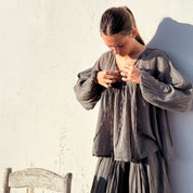 Cassandra Shirt - Women - CV Cotton Voile - S045 Stone Grey - n°74 E - Shop - 7400000137433