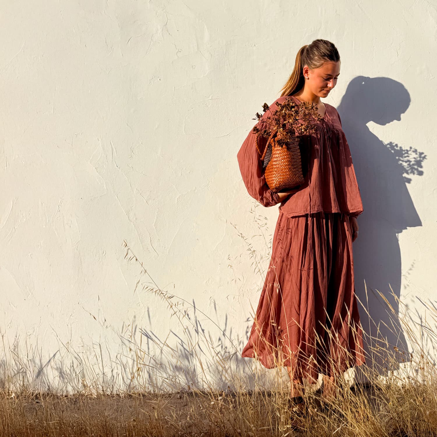 Cassandra Skirt - Women - CV Cotton Voile - S042 Baobab Rose - n°74 E - Shop - 7400000137425