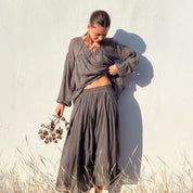 Cassandra Skirt - Women - CV Cotton Voile - S045 Stone Grey - n°74 E - Shop - 7400000137427