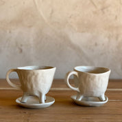 Ceramic Coffee Cup and Plate - S000 Natural - n°74 E - Shop - 7400000133936