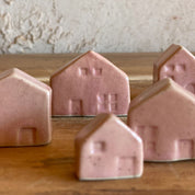 Ceramic Village 5 Tiny Houses - S007 Dusty Pink