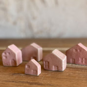 Ceramic Village 5 Tiny Houses - S007 Dusty Pink