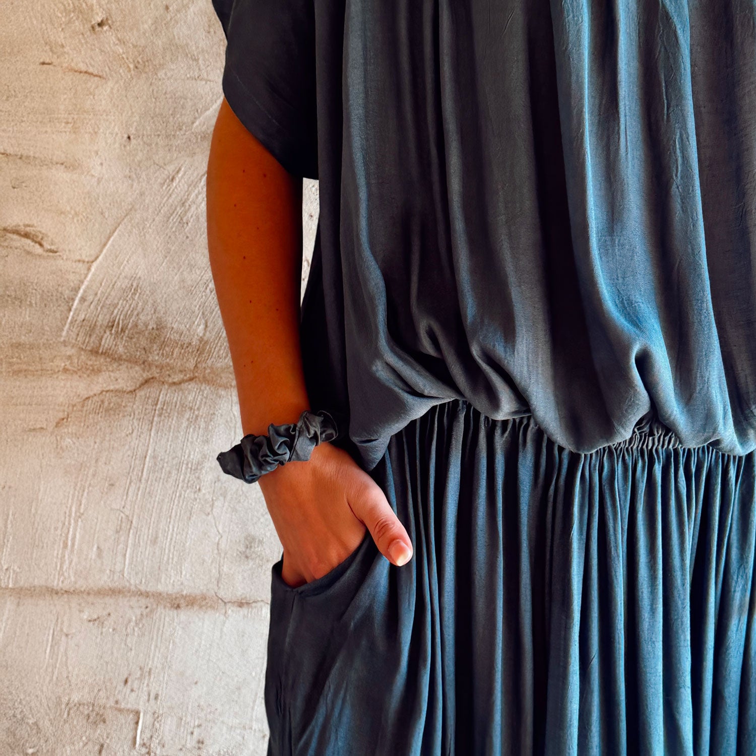 Chloe Dress - Women  - CS Cotton Silk - S055 Aegean Blue