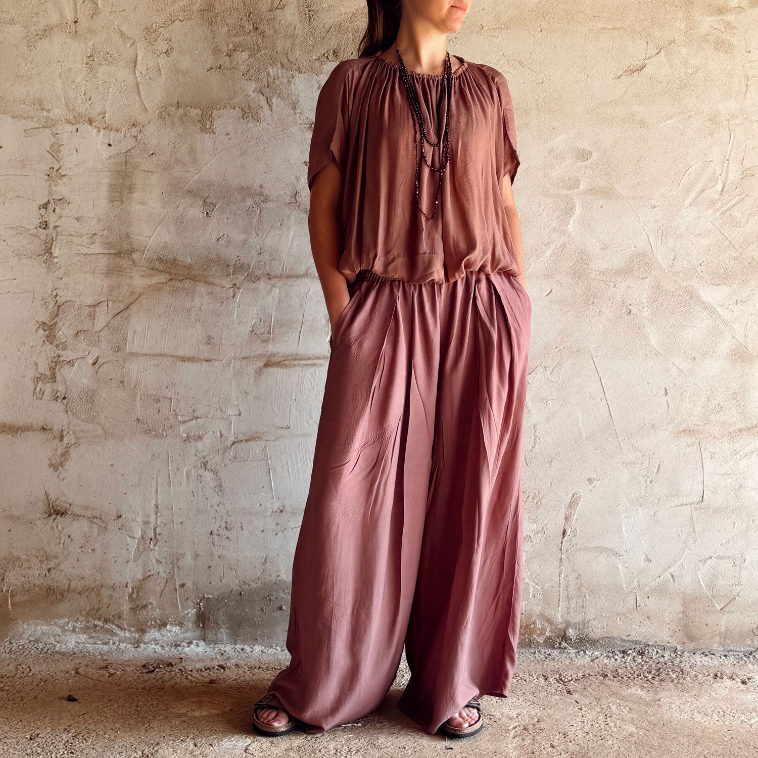 Chloe Pants - Women  - CS Cotton Silk - S060 Jaipur Pink