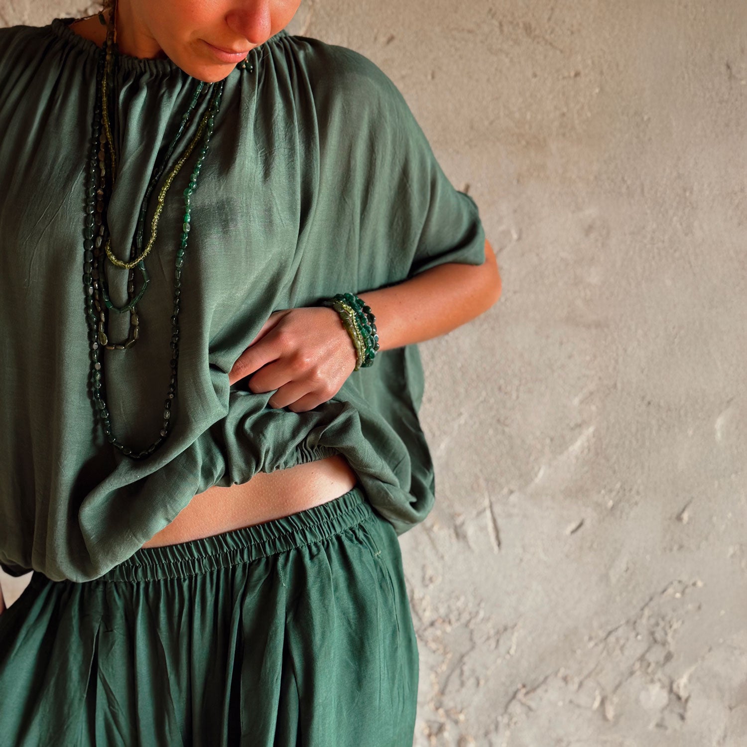 Chloe Pants - Women  - CS Cotton Silk - S061 Jade Green