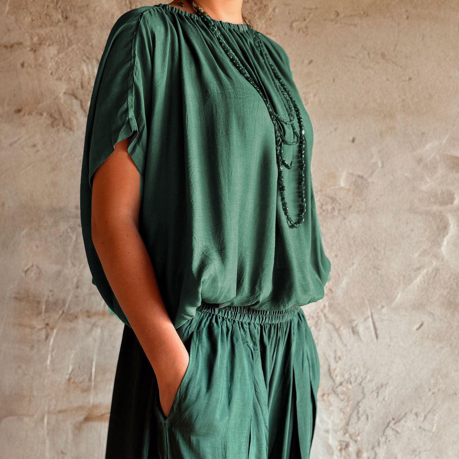 Chloe Pants - Women  - CS Cotton Silk - S061 Jade Green