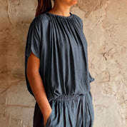 Chloe Top - Women  - CS Cotton Silk - S055 Aegean Blue