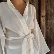 Dobby Kimono Vest - Women - CD Cotton Dobby - S000 Natural - n°74 E - Shop - 7400000137465