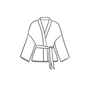 Dobby Kimono Vest - Women - CD Cotton Dobby - S032 Ice Blue - n°74 E - Shop - 7400000137467