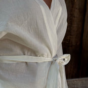 Dobby Kimono Vest - Women - CD Cotton Dobby - S000 Natural