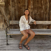 Dobby Kimono Vest - Women - CD Cotton Dobby - S000 Natural