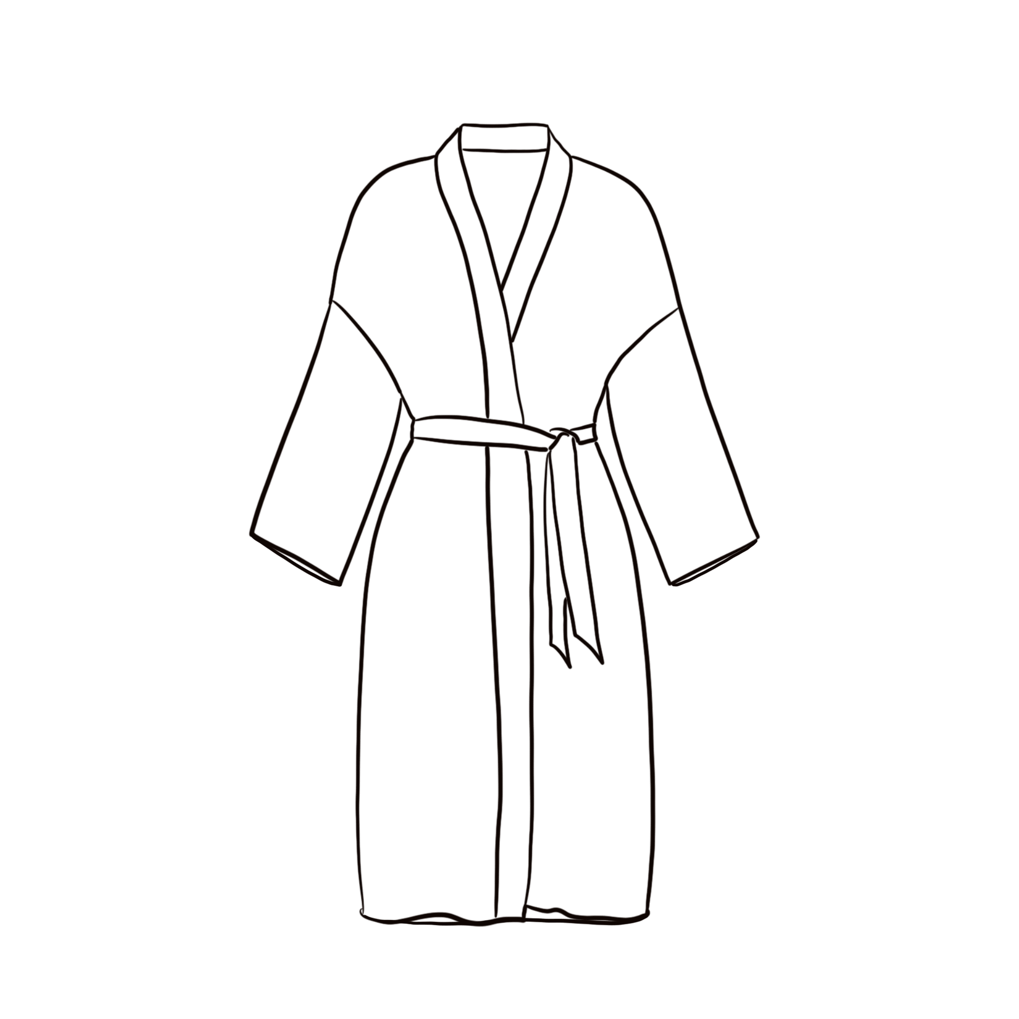 Dobby Long Kimono - Women - CD Cotton Dobby - S032 Ice Blue - n°74 E - Shop - 7400000137470