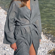 Dobby Long Kimono - Women - CD Cotton Dobby - S032 Ice Blue - n°74 E - Shop - 7400000137470